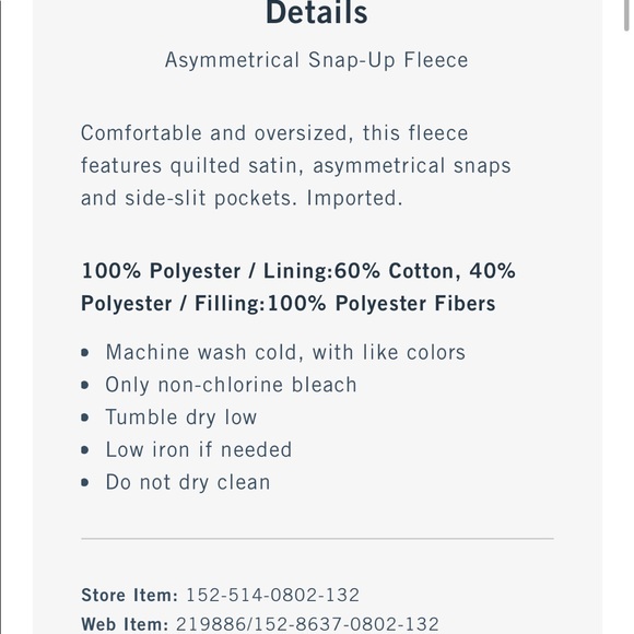 Abercrombie & Fitch Asymmetrical Snap-Up Fleece - Picture 12 of 12